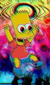 Art, mushrooms, mushroom house, tree, psychedelic art, graphics. Trippy Psychedelic Simpsons Wallpaper