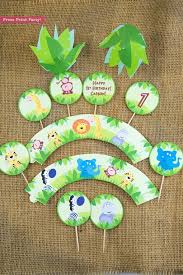 jungle cake toppers wrappers printables press print party