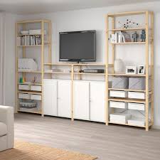 Ivar 4 أقسام أرفف خزانة صنوبر أبيض Ikea