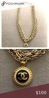 Vintage Chanel Button Necklace Beautiful Multi Chain Original Chanel Button Necklace Chanel Accessories Vintage Chanel Button Necklace Necklace