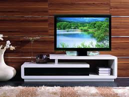 Meuble tv 158 cm megane blanc et bois clair. Meuble Tv Rectangulaire Tamatia En Mdf Laque Blanc Et Noir 56812