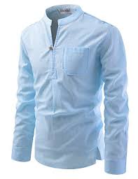 Nearkin Nknkn351 Henley Neck Light Weight Chinese Collar Cool Linen Shirts Sky Us Xs Tag Size Xs Shirts Henley Shirts Casual Shirts