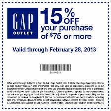 Get 15 Off 75 At Gap Outlet In Store Printable Gap Coupon This Coupon