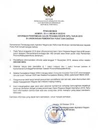 Pelamar yang diterima sebagai asn adalah pelamar yang memiliki nilai. Kementerian Pendayagunaan Aparatur Negara Dan Reformasi Birokrasi Pemerintah Umumkan Rencana Pembukaan Seleksi Cpns 2019