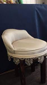 swivel vanity stool reupholstered finished with beaded trim reupholstery upholstery austin tx vanity chair diy bathroom vanity bathroom vanity stool