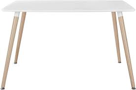 It includes one table and four chairs, all made from solid rubberwood and poplar plywood. Buy Lanny 120cm Length Wood Table T6 Mid Century Modern Rectangle Kitchen And Dining Room Table In White Online Shop Home Garden On Carrefour Uae