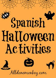 Have your children draw an outline of a haunted house on black construction paper with some windows and a door. Spanish Halloween Activities All Done Monkey