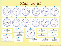 Puedes utilizar esto como ayuda. Me Encanta Escribir En Espanol Que Hora Es