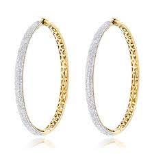 Indulge yourself or surprise a loved one with diamond hoop earrings from angara. Large Hoop Earrings With Diamonds 2 76ct 14k Gold 406406