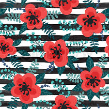 Floral drapery fabric & floral upholstery fabric by the yard. Floral Pattern With Red Flowers Stock Vector Colourbox