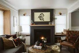 Modern Living Space Design With Fireplace One Room Challenge Week 6 Clark Aldine Living Room With Fireplace Home Fireplace Fireplace Design