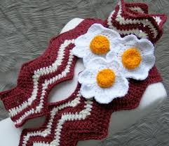 Fun scarves to knit for adults and children! Bacon And Egg Scarf Crochet Pattern Bacon And Egg Scarf Etsy
