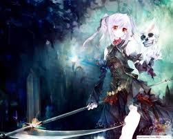 White Haired Anime Demon Girl With Scythe Anime Angel Girl Anime Anime Angel
