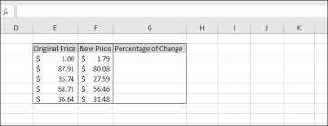 how to find the percentage of difference between values in excel