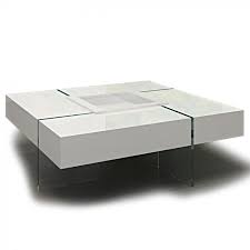 What kind of base for glass coffee table? Modern White Square Floating Coffee Table Joel 2