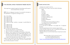 If you need help converting any measurements, please check out our conversion tables. Printable Amish Friendship Bread Instructions Friendship Bread Amish Friendship Bread Amish Friendship Bread Starter Recipes