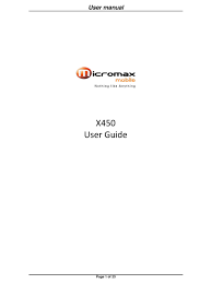 Micromax X450 User Manual [Page 20 ...