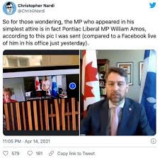 Will amos, federal member of parliament (mp) for pontiac, quebec, for the liberal party, can be i missed that. amos then posted an apology on his twitter account. Mp Walks In Completely Naked On Zoom Call After Forgetting To Turn Camera Off World News Mirror Online
