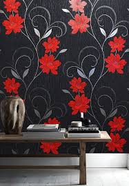 Feel free to send us your own wallpaper. Flower Wallpaper Floral Textured Glitter Effect Metallic Silver Black Grey Red 5011926012010 Ebay