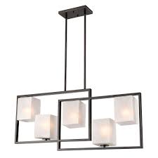 Eglo Wilmington 5 Light Oil Rubbed Bronze Chandelier With Cracked Glass 203541a The Home Depot