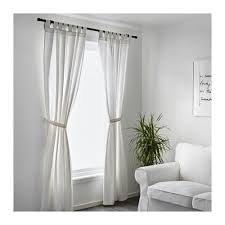 Lenda Curtains With Tie Backs 1 Pair Bleached White 55x118 Ikea Lenda Curtains Ikea White Curtains Curtains Living Room