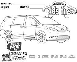Color My Toyota Sienna Toyota Kids Color Me