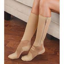 The Easy On Closed Toe Compression Socks Hammacher Schlemmer Compression Socks Closed Toe Socks