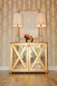 Gold Mirrored Chest Contemporary Entrance Foyer Butter Lutz For christmas, i added this super easy diy christmas wreath to give the mirror some extra pizazz.