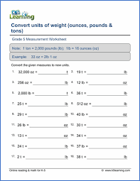 Grade 5 Measurement Worksheets Free Printable K5 Learning