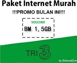 List harga paket internet 3 / tri pada jaringan 3g/4g yang paling direkomendasikan karena harganya yang super murah dan cocok di kantong. Jual Voucher Paket Data Internet Kartu Tri Three 3 Bm 1 5 Gb Grosir Di Lapak Internal Com Bukalapak