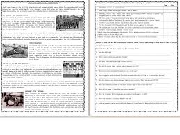 Tailored towards uk ks3 & ks4 however used globally. A Brief History Of World War I Reading Comprehension Worksheet Text Teaching Resources