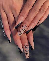 Stylish halloween nails with rhinestones. 23 Most Beautiful Halloween Acrylic Nails Stayglam