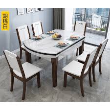 The peak dining table's striking base is finished in a deep black oak veneer. 6 8 10 Seater Marble Dining Table Chairs Set Long Round Dining Table Set Kerusi Meja Makan Untuk 6 8 10 Orang Shopee Malaysia