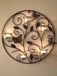 6 Piece Butterfly Metal Wall Art Sconce Tea Light Candle Holder Casticais De Parede Arte Em Parede De Metal Parede Ferro