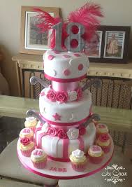 Attractive Birthday Cake For Wife Design 3 Tier 18th Birthday Cake In Pink White Silver With Cupcakes Designer Wedding Celebration 28th Birthday Cake 18th Birthday Cake 18th Birthday Cake Designs
