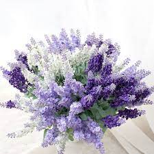 Vanilla Lavender Flower Bouquet Wedding Purple Wedding Flowers Silk Flower Wedding Bouquet