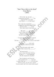 Dean Martin Ain T That A Kick In The Head Worksheet Esl Worksheet By Kolomnaesl