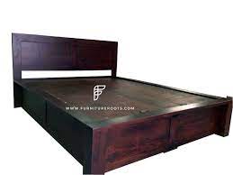 Buy Fr Beds Series Modern Solid Wood Platform Bed Frame In Dark Mahogany Finish Online Platform Beds Bed Room Furniture Furniture Furnitureroots Product