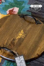 HONEYBEE TRAY Round Wood Tray 15" or 18"