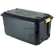 Enjoy free shipping on most stuff, even big this ammann wicker storage trunk is a versatile addition to any space from the living room to the plus, lined interior and 3 lockable latches provide protection to keep trunk content secure for storage. Strata 145l Black Wheeled Storage Trunk Wickes Co Uk
