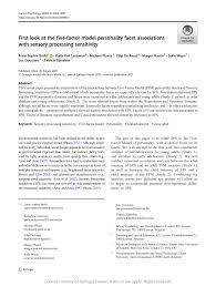 First look at the five-factor model personality facet associations with  sensory processing sensitivity