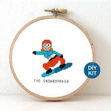 It seemed weird to me that i haven't posted any cross stitch ibles yet. Snowboarder Cross Stitch Pattern Studio Koekoek