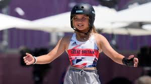 Sky brown of britain competes during the skateboarding women's park final. Lufssrseftkdym