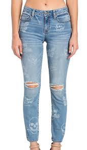 final sale skull n rose print miss me jean