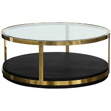 Vasagle round side table, glass end table with metal frame, small coffee accent table, bedside table, modern style, for living room, balcony, bedroom, rose gold color ulgt020a02. Armen Living Hattie 43 5 Round Glass Top Coffee Table In Brushed Gold Lchtcobl