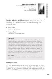 Bank accounts and arranged overdrafts. Pdf Banks Bailouts And Bonuses A Personal Account Of Working In Halifax Bank Of Scotland During The Financial Crisis