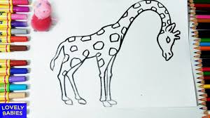 This is a good picture to start things off with as it is relatively simple to color. Giraffe Coloring Pages Giraffe Coloring Pages For Kids Giraffe Coloring Pages Youtube