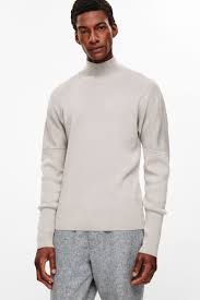 Mens roll, mock and and turtle neck jumpers. Drop Shoulder High Neck Jumper