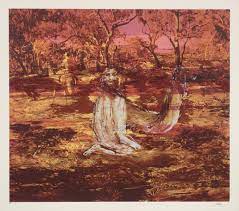 The small boy's hallucination of camel riders in the desert was a direct reference to nolan's burke and wills paintings.28. Camel And Figure Sir Sidney Nolan 1966 Tate