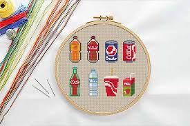 In three simple steps you will transform a picture into a beautiful cross stitch chart. Pattern Mini Soft Drinks Cross Stitch Pattern Modern Cross Etsy Cross Stitch Modern Cross Stitch Patterns Cross Stitch Patterns